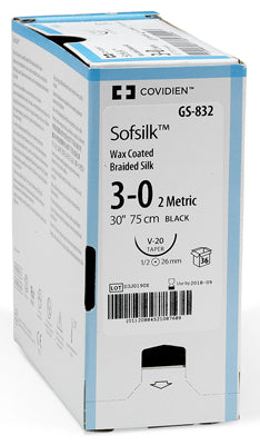Suture, Taper Point, Size 6-0, Black, 30", Needle CV-11, 3/8 Circle, 3 dz/bx (Continental US Only)