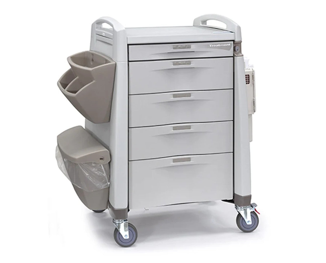 Intermediate Cart, 39.5" H x 24" D x 31" W, Light Creme/ Blue, No Lock, (2) 3" Drawers, (2) 6" Drawers, and (1) 10" Drawer (DROP SHIP ONLY)