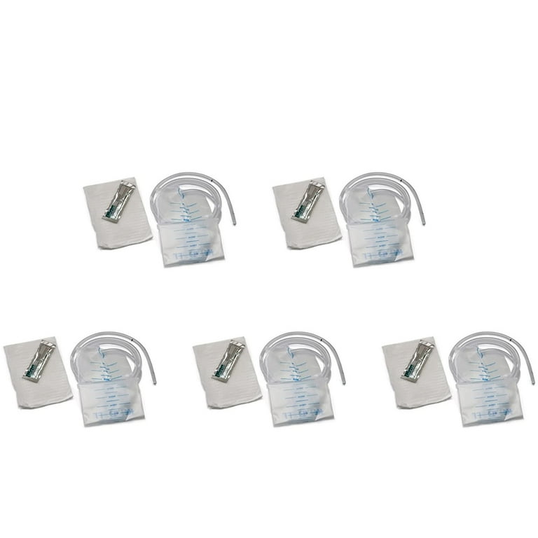 Enema Bag, 1500cc Polyethylene, Flip Top Slide Lock Closure, Attached 24FR, 60" Tube, 5" Depth Mark, 50/cs