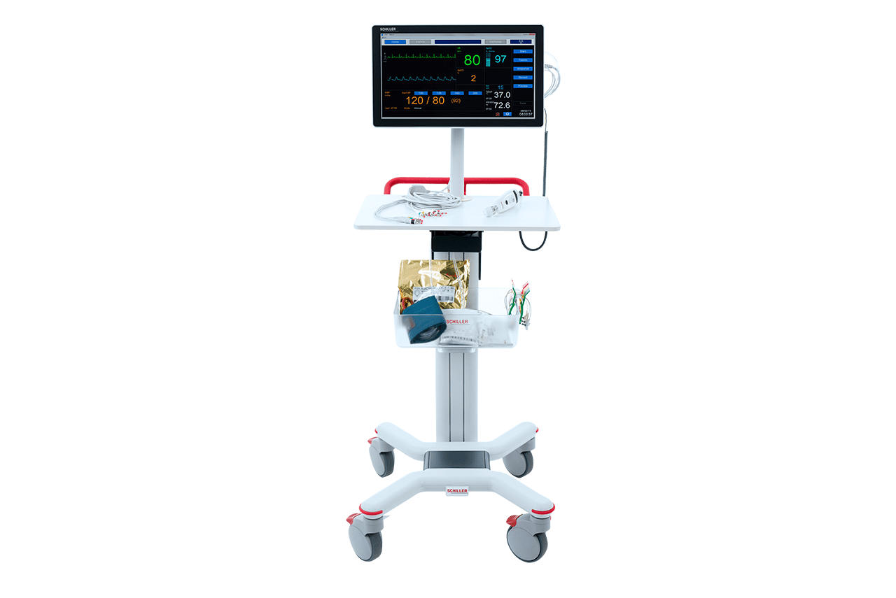 Diagnostic Station DS20, Masimo Version, Includes: Masimo M-LNCS RC-4 SpO2 Connecting Cable, Masimo SpO2 Reusable Sensor M-LNCS DCI-3 Adult, NIBP Connecting Hose 5m, NIBP Cuff Adult LF 25-35cm, 3-Wire Patient Cable AHA 3m Snap, Disposable ECG Electrodes 25/set, Temperature Probe, Mains Cable and Instruction Manual (Not Available for Sale in Canada) (DROP SHIP ONLY) ($100 Minimum Order Requirement or customer will be charged $30 min order fee)