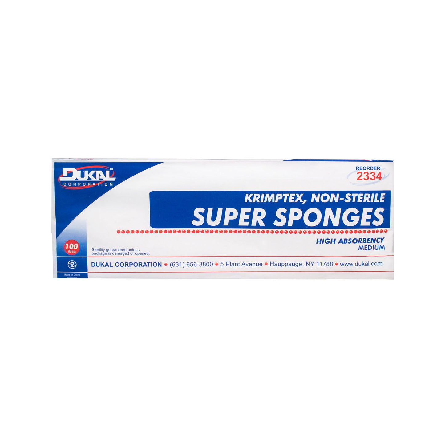 Sponge, Diagonal Measurement: 6" x 6_" (Medium), Non-Sterile, 100/bg, 6 bg/cs