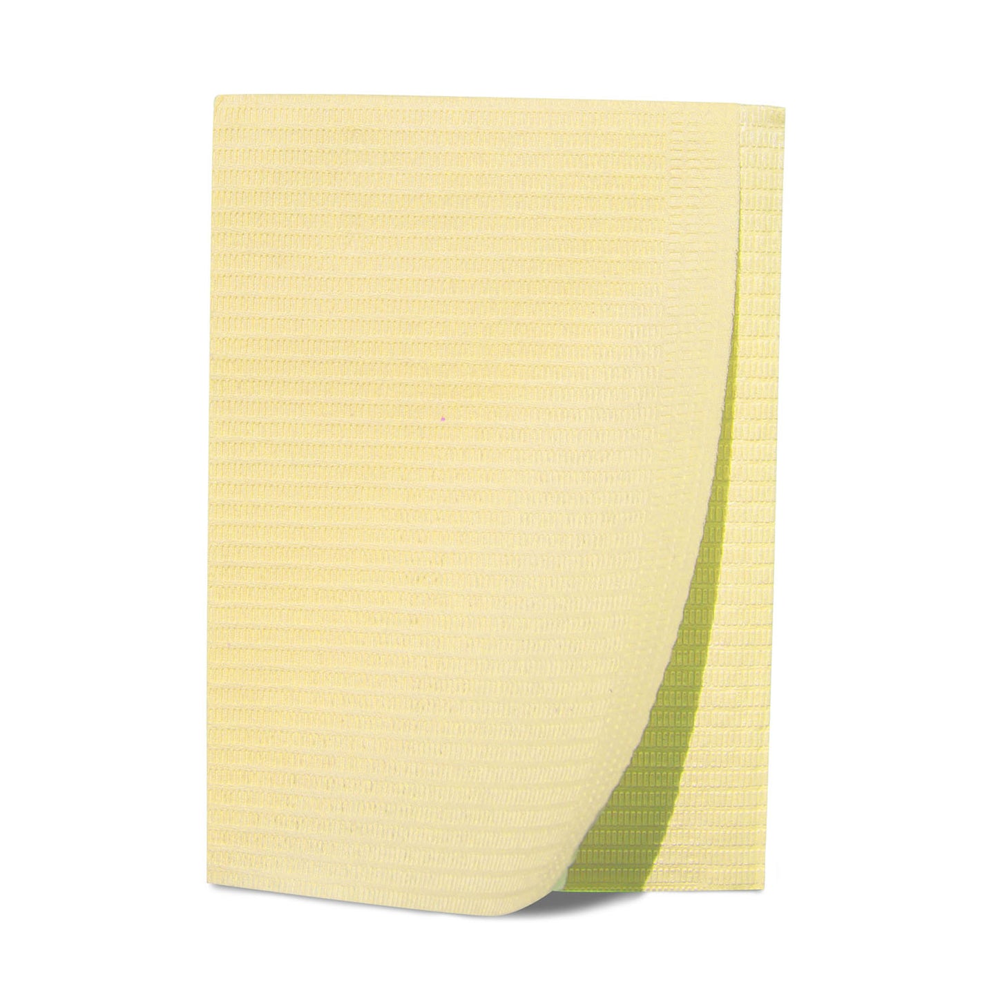 Patient Bibs, 2-Ply Tissue/ 1-Ply Poly, 13" x 18", Yellow, 125/pk, 4 pk/cs (55 cs/plt)