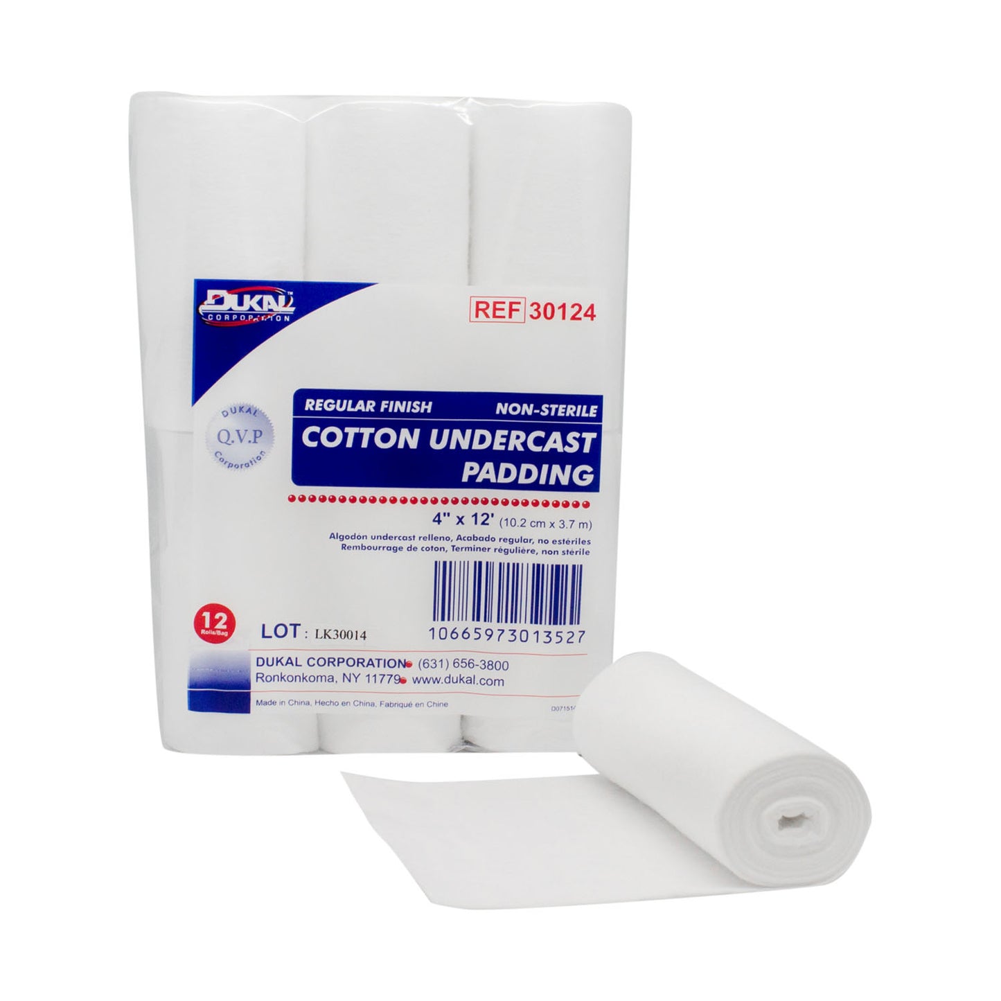 Cotton Undercast Padding, Regular Finish, 4" x 12ft, 12 rl/bg, 6 bg/cs
