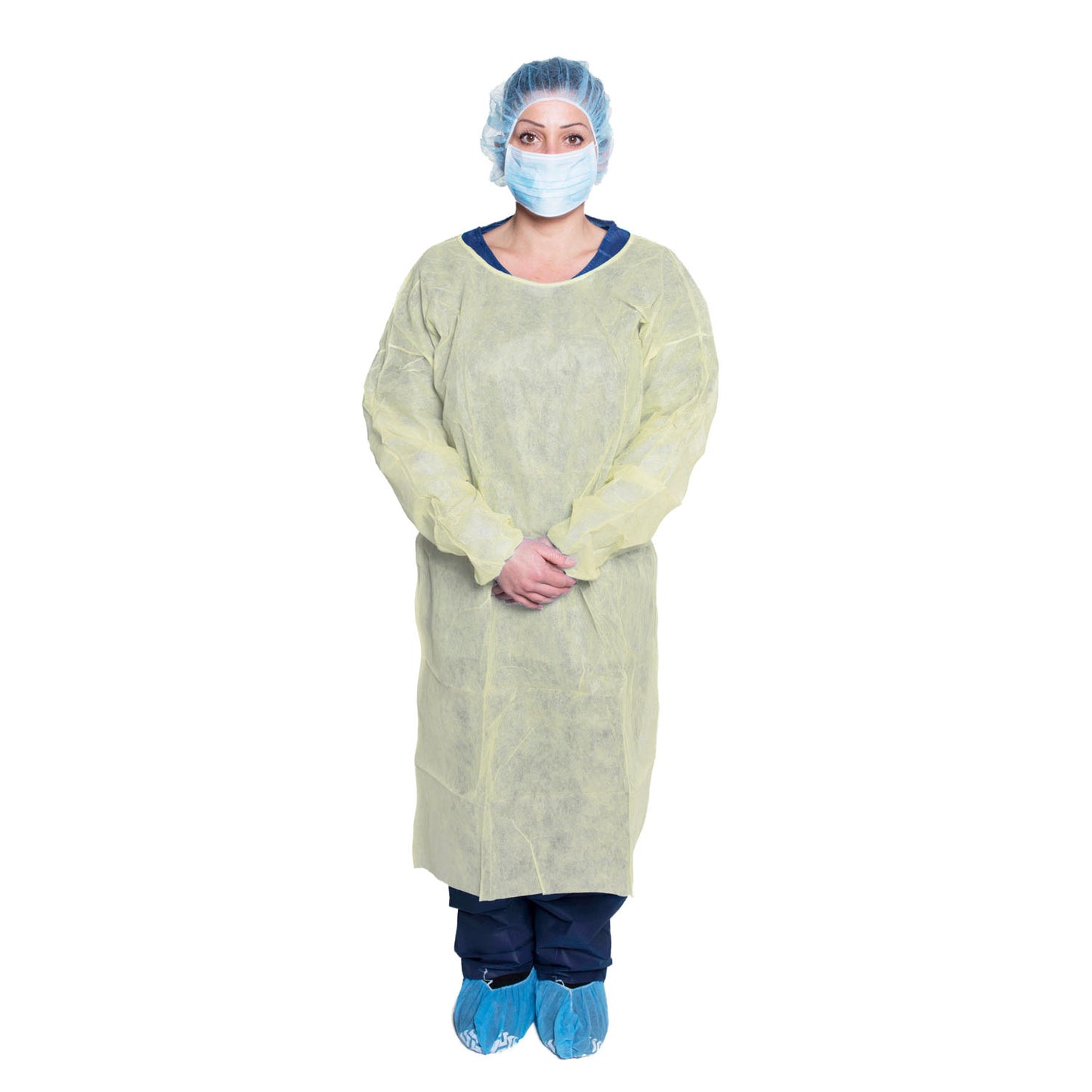 Isolation Gown, One Size, Yellow, 10/bg, 5 bg/cs (36 cs/plt)