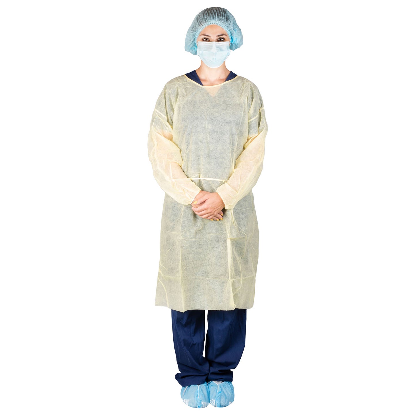 Isolation Gown, Poly Coated, Impervious, Yellow, 10/bg, 5 bg/cs (36 cs/plt)