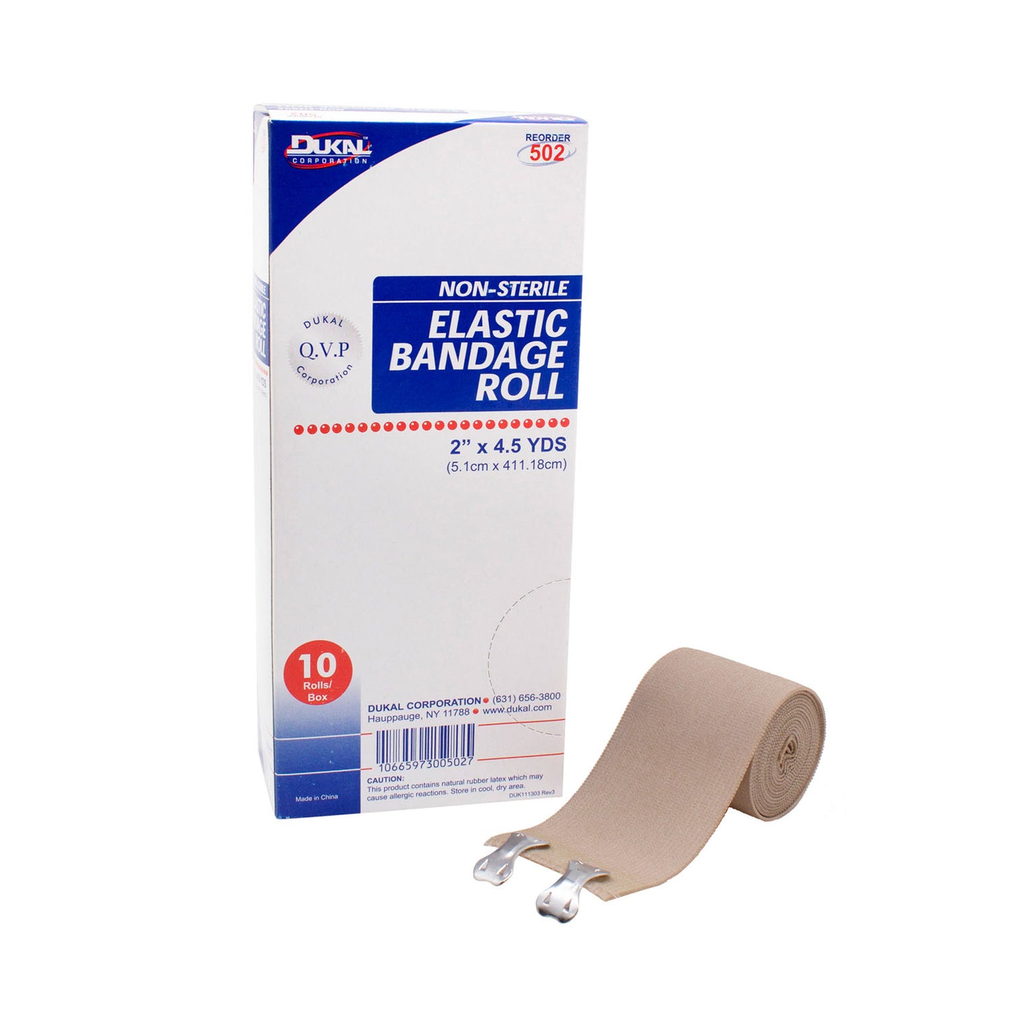 Elastic Bandage Roll, 3" x 4.5yd, Non-Sterile, Latex Free (LF), 10/bx, 5 bx/cs