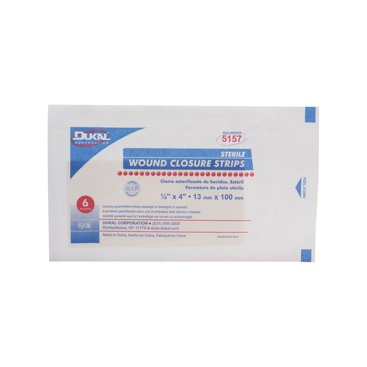 Wound Closure Strip, Sterile, _" x 4", 6/pk, 50 pk/bx, 4 bx/cs