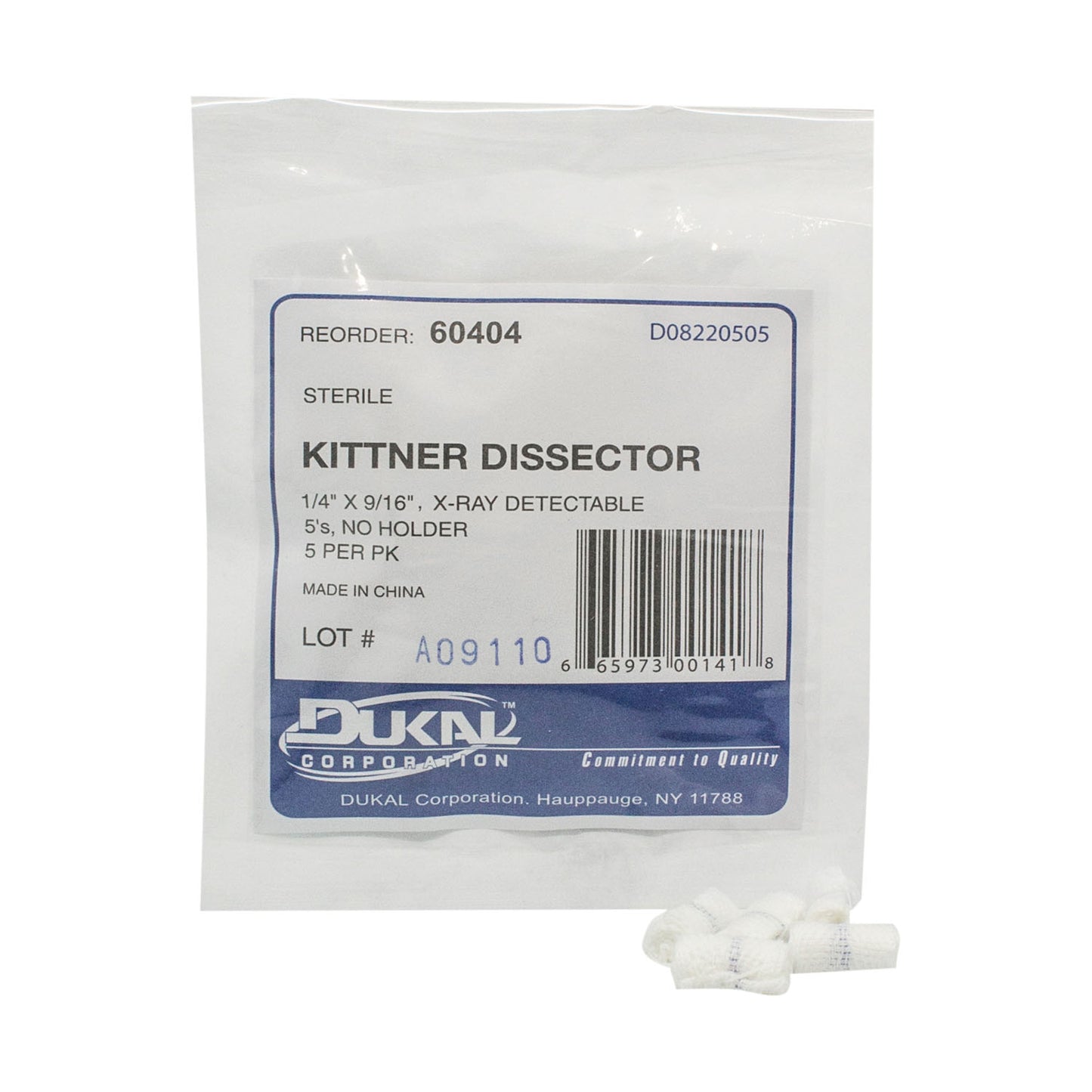 Kittner Dissectors, Sterile 5s, _" x 0.56", No Holder, 5/pk, 40 pk/cs