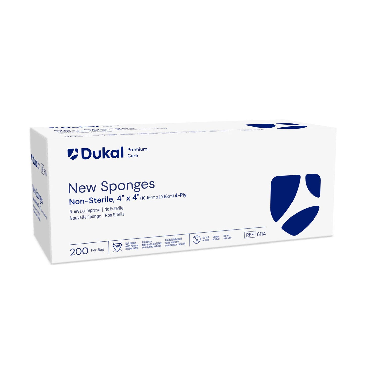 Sponge, 4" x 4", Non-Woven New Sponge, Non-Sterile, 4-Ply, 200/bg, 10 bg/cs (50 cs/plt)