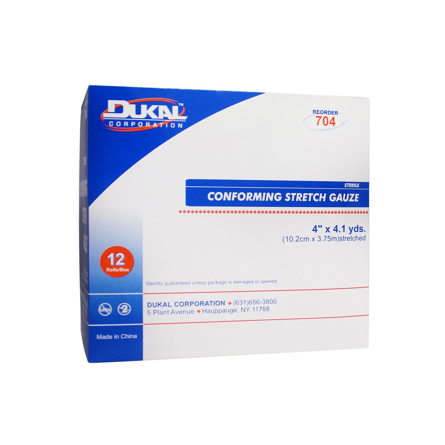 Stretch Gauze, 4" x 4.1 yd, Sterile, 1/pk, 12 pk/bx, 8 bx/cs