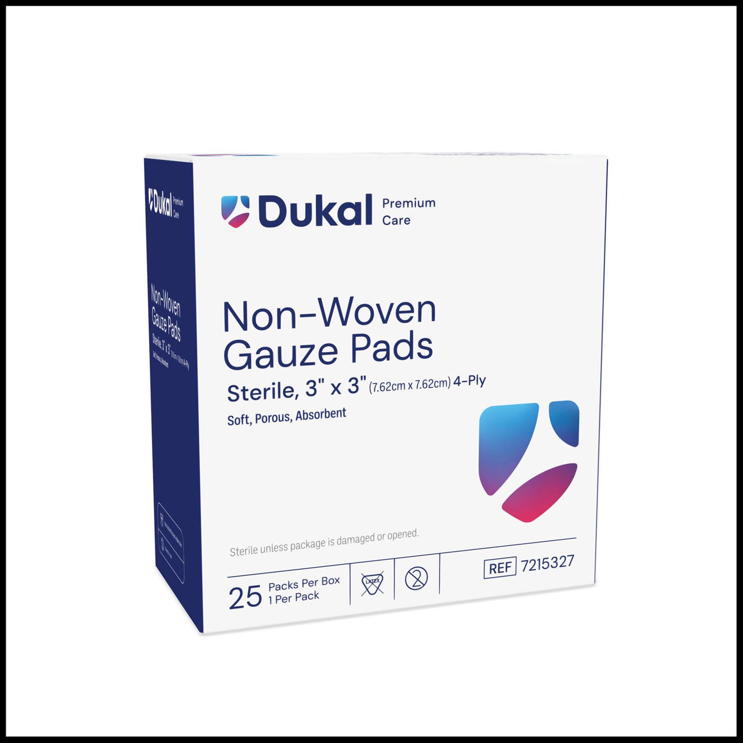 Non-Woven Pad, 3" x 3", 4-Ply, Sterile, 1/pk, 25 pk/bx, 36 bx/cs