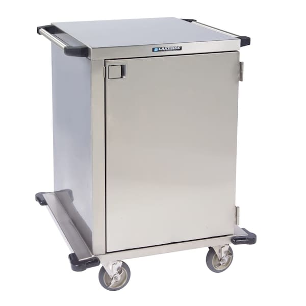 Stainless Steel 30-1/2"W X 29"D X 40"H External & 19-1/2"W X 25"D X 29-1/4"H Internal Closed Case Cart W/Solid Stainless Steel Shelving; One Door & One Compartment W/18" Shelf Width; Two 5" St&ard Casters W/Swivel Brake; Built To Sterile Guard Specifications; Welded Construction, Exterior Push H&les, Sealed Doors, Positive Lock Door Latches & One Piece Continuous Wrap-Around Channel W/One-Piece Shell; Cross-Broke Floor Is Angled To The Middle W/Small Holes