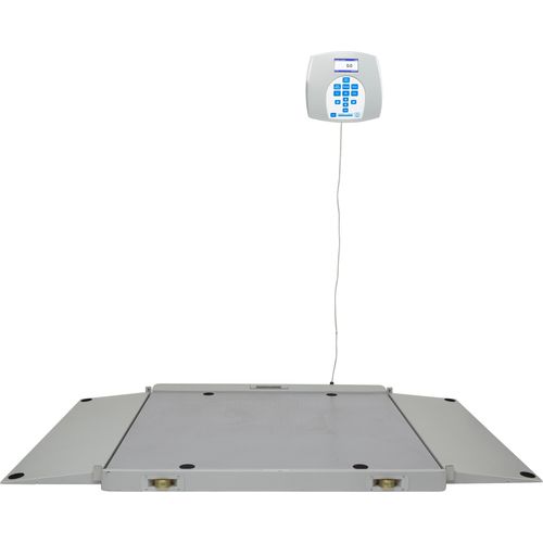 Digital Wheelchair Dual Ramp Scale with Wireless Technology, X-Large Platform, Capacity: 454 kg, Platform Dimension: 43"W x 42"D x 2_"H , Ramp Size: 12_"W x 42"D, EMR Connectivity Via USB, (2) Wheels, 120V Adapter (included) or (6) AA Batteries (not included), _" LCD Remote Display (DROP SHIP ONLY)