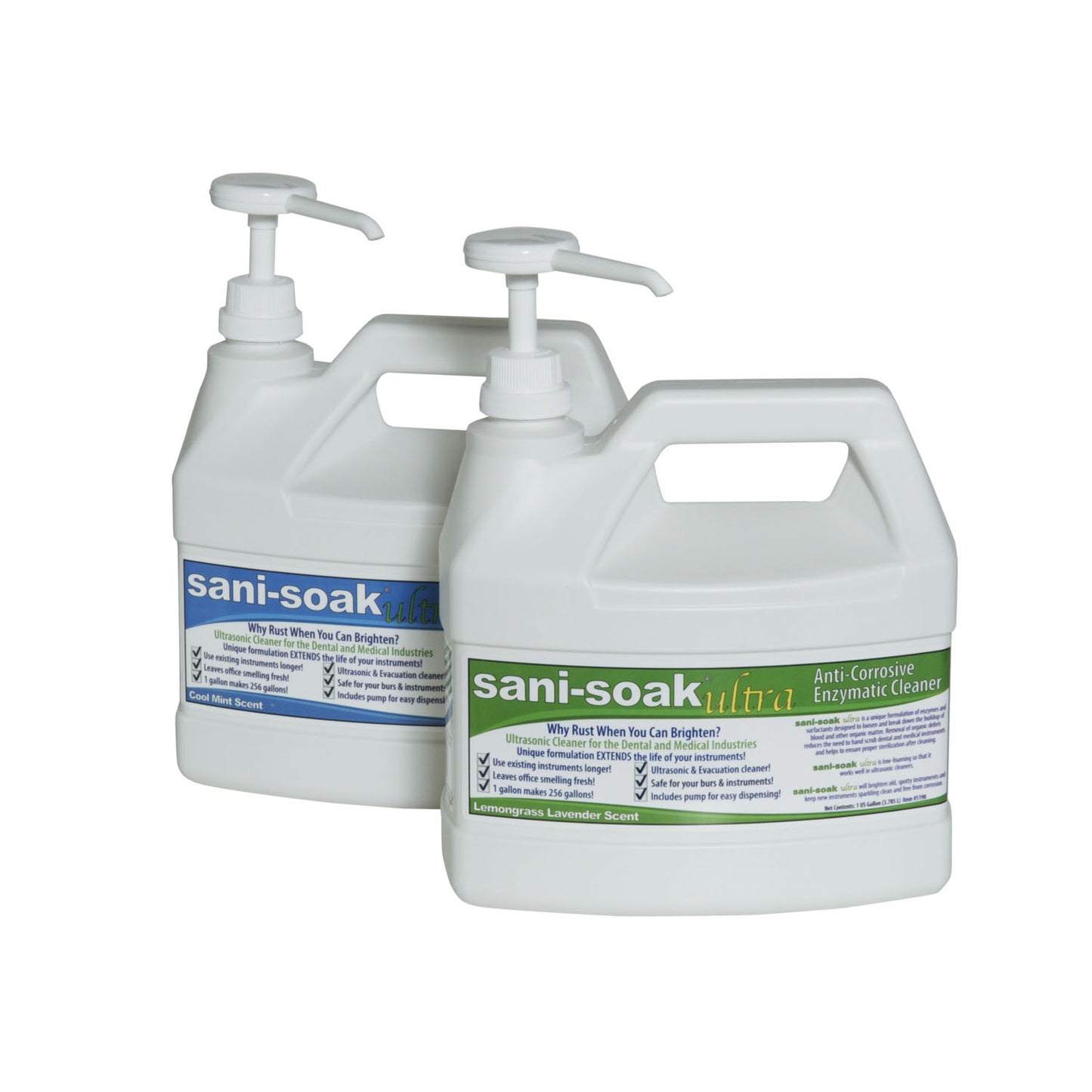 Sani-Soak Ultra Enzymatic Cleaner, Cool Mint, Gallon, 4/cs **Item is on Manufacturer Backorder Limited Inventory when Available**