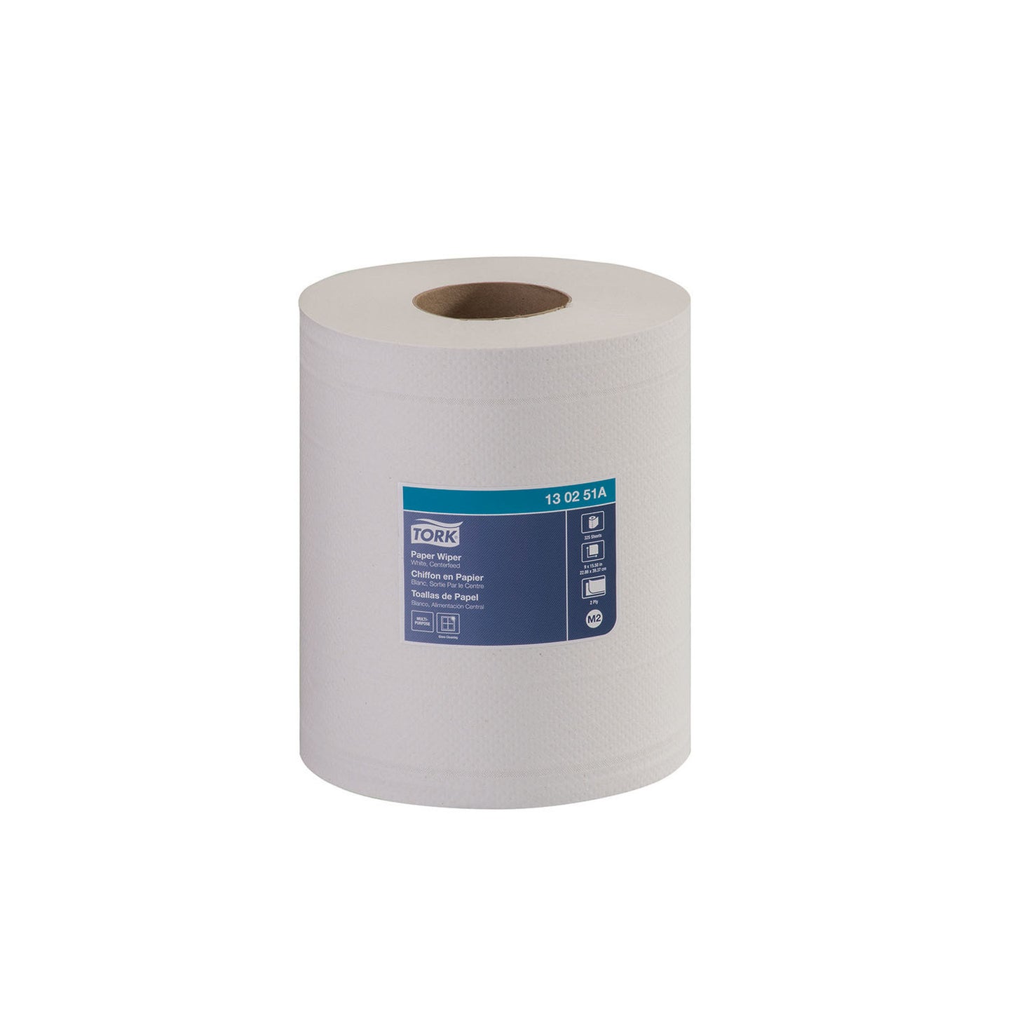 Paper Wiper, Centerfeed, Universal, White, 2-Ply, M2, 419.79ft, 9" x 7.7", 325 sht/rl, 4 rl/cs (90 cs/plt)