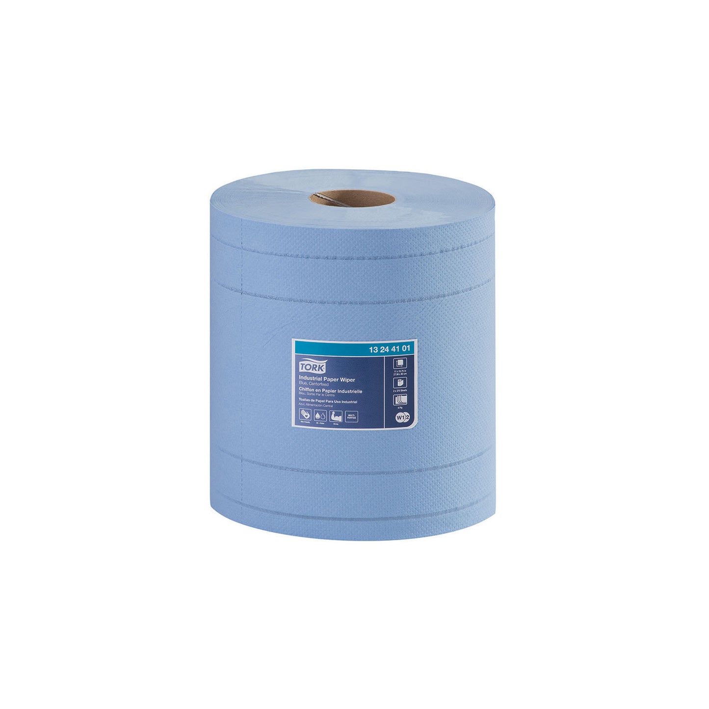 Industrial Paper Wiper, Centerfeed, Advanced, Blue, 4-Ply, W2, 492.19ft, 11" x 10.4", 375 sht/rl, 2 rl/cs (80 cs/plt)