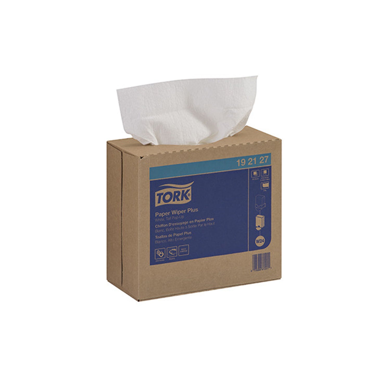 Paper Wiper Plus, Pop-Up Box, 1-Ply, White, 16.3" x 9.3", 100 sht/bx, 8 bx/cs (40 cs/plt)