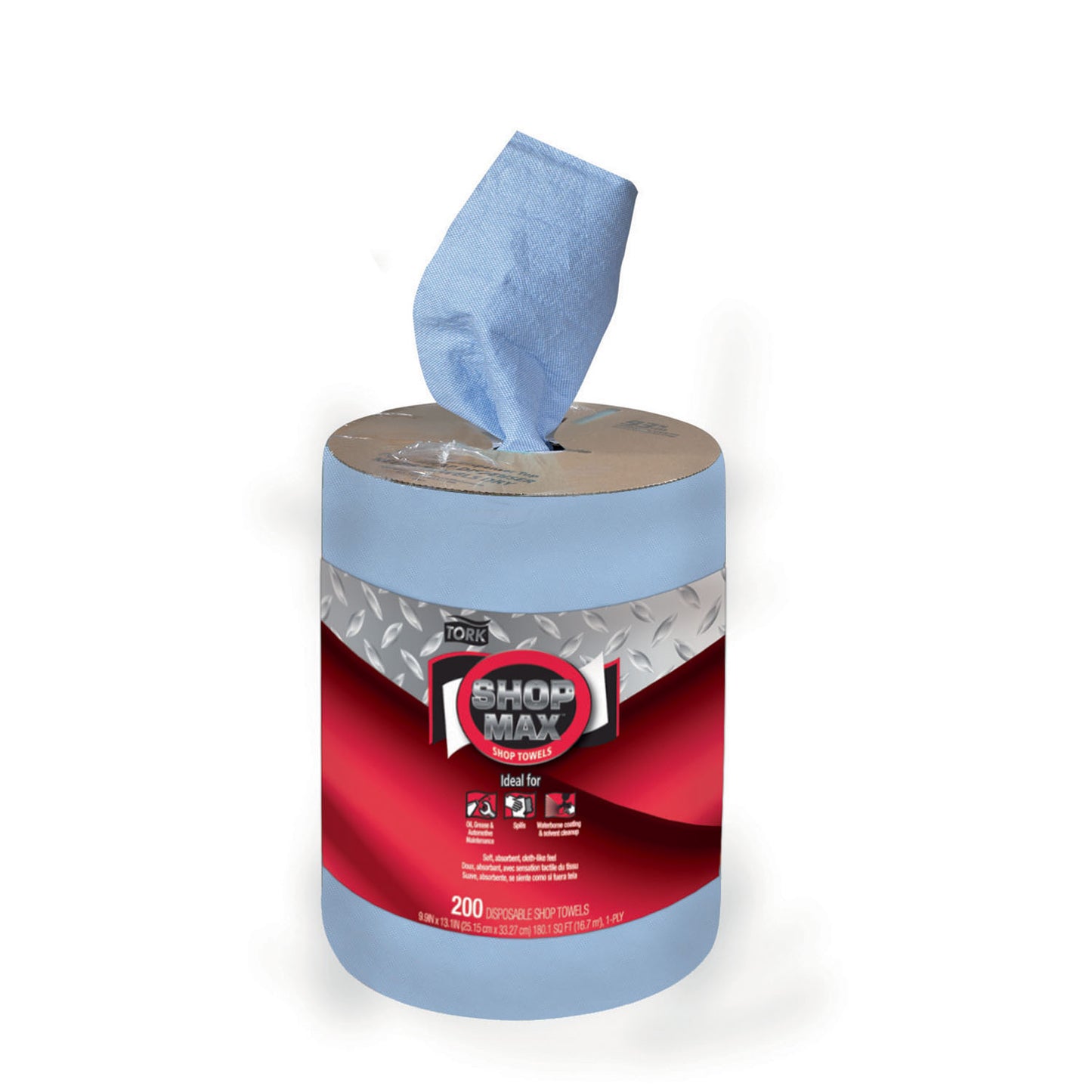ShopMax Wiper, Centerfeed Refill, Advanced, Blue, 1-Ply, W22, 218.33ft, 200 sht/rl, 2 rl/cs (135 cs/plt)