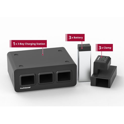 Light Use Bundle, Includes: (3) Li-Ion Batteries, (3) Clamps and (3) Bay Chargers (DROP SHIP ONLY) (Item is considered HAZMAT and cannot ship via Air or to AK, GU, HI, MP, PR, VI)