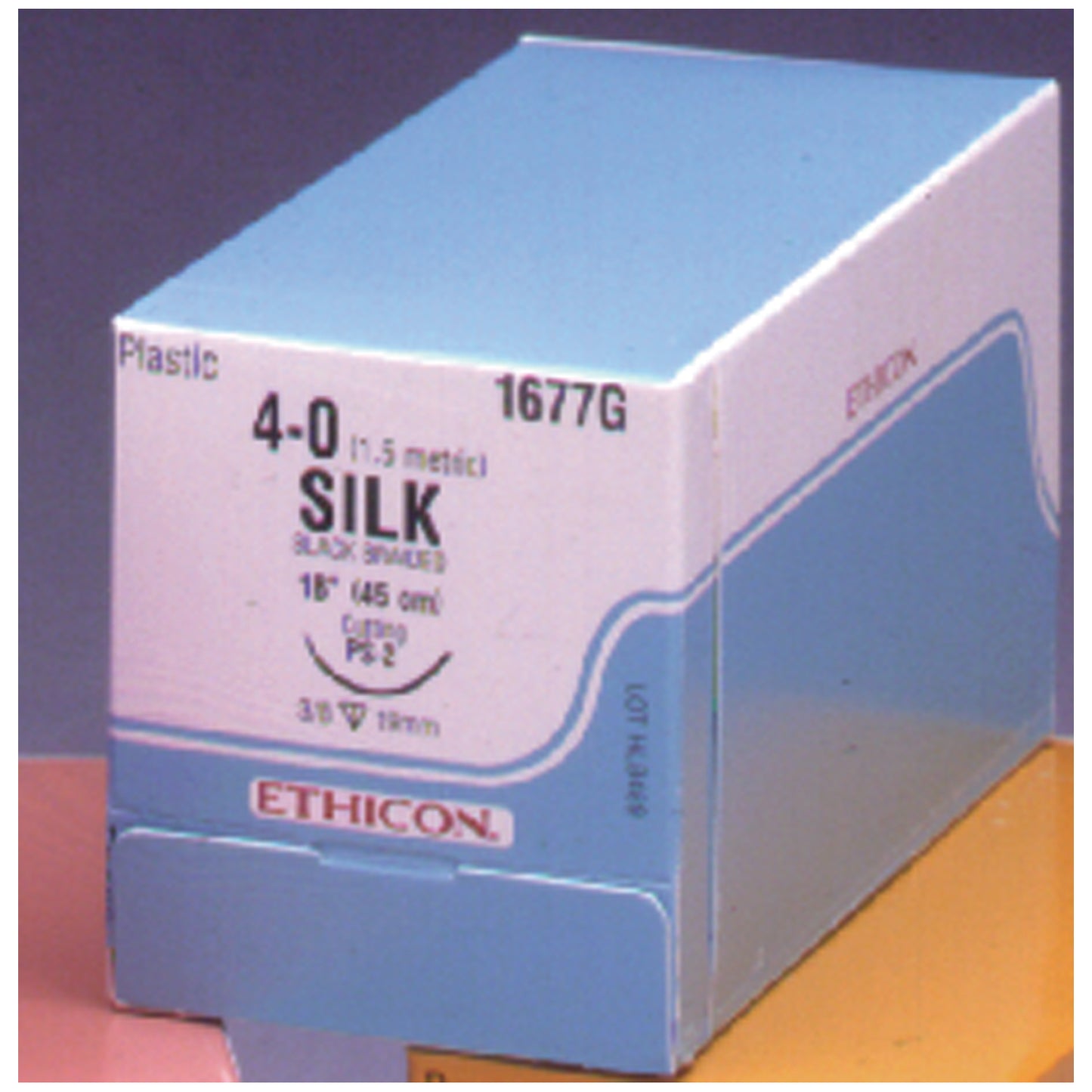 Suture, Precision Point Reverse Cutting, Size 4-0, 18", Black Braided, Needle PS-2, 3/8 Circle, 1 dz/bx (Continental US Only)
