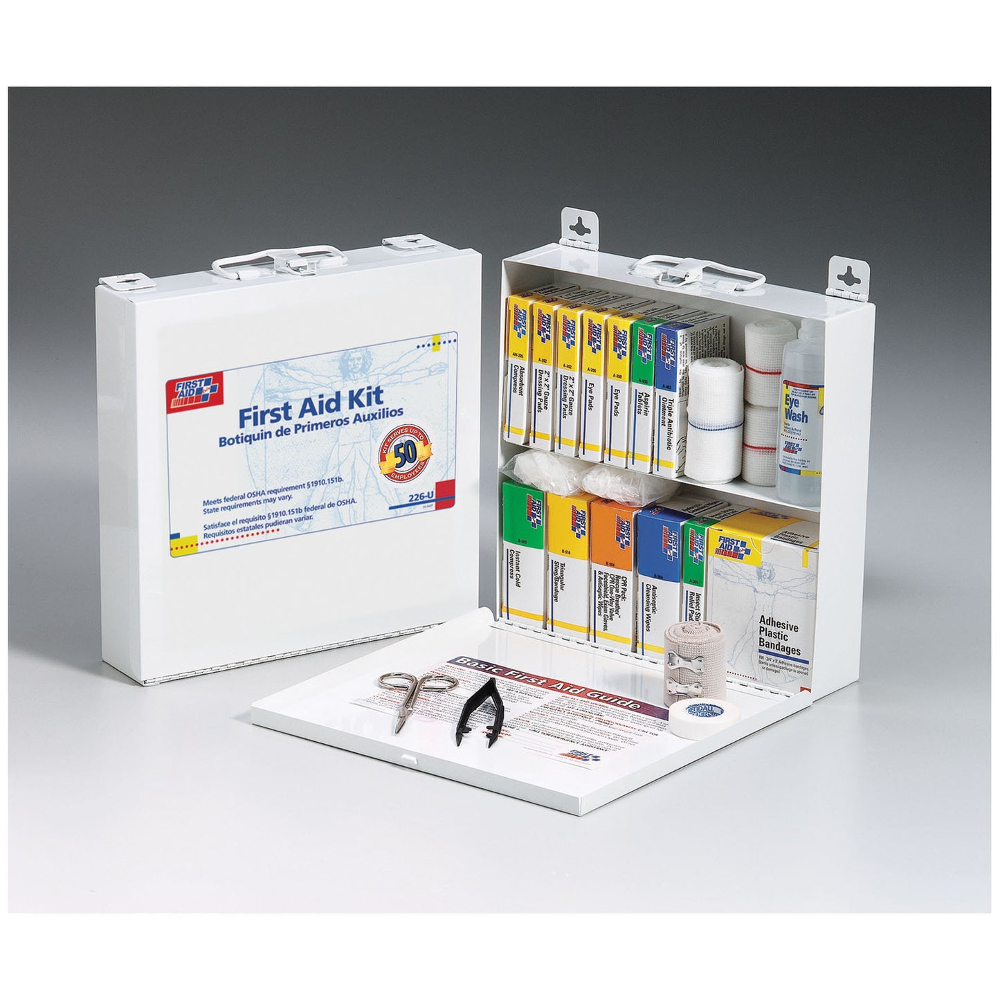 First Aid Kit, 50 Person, Metal Case (DROP SHIP ONLY - $150 Minimum Order)