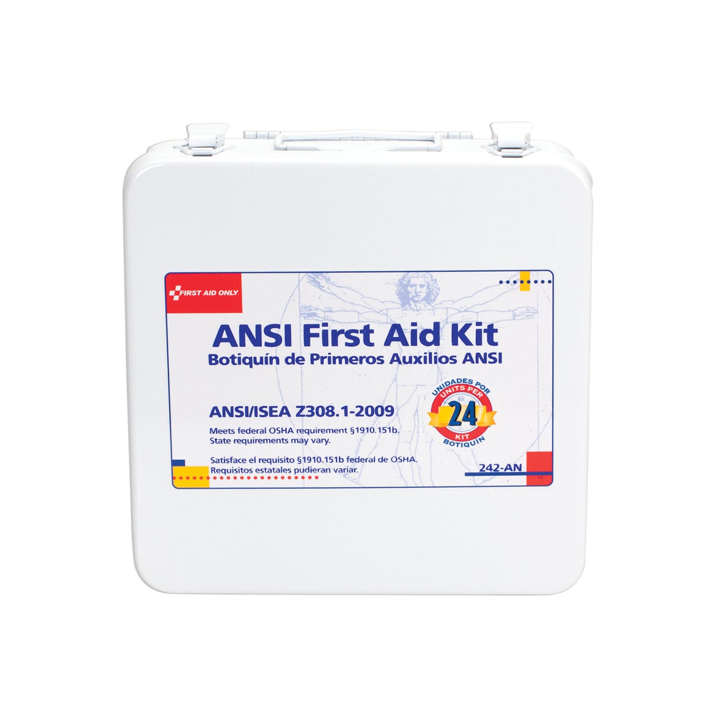 24 Unit First Aid Kit, Metal Case (DROP SHIP ONLY - $150 Minimum Order)