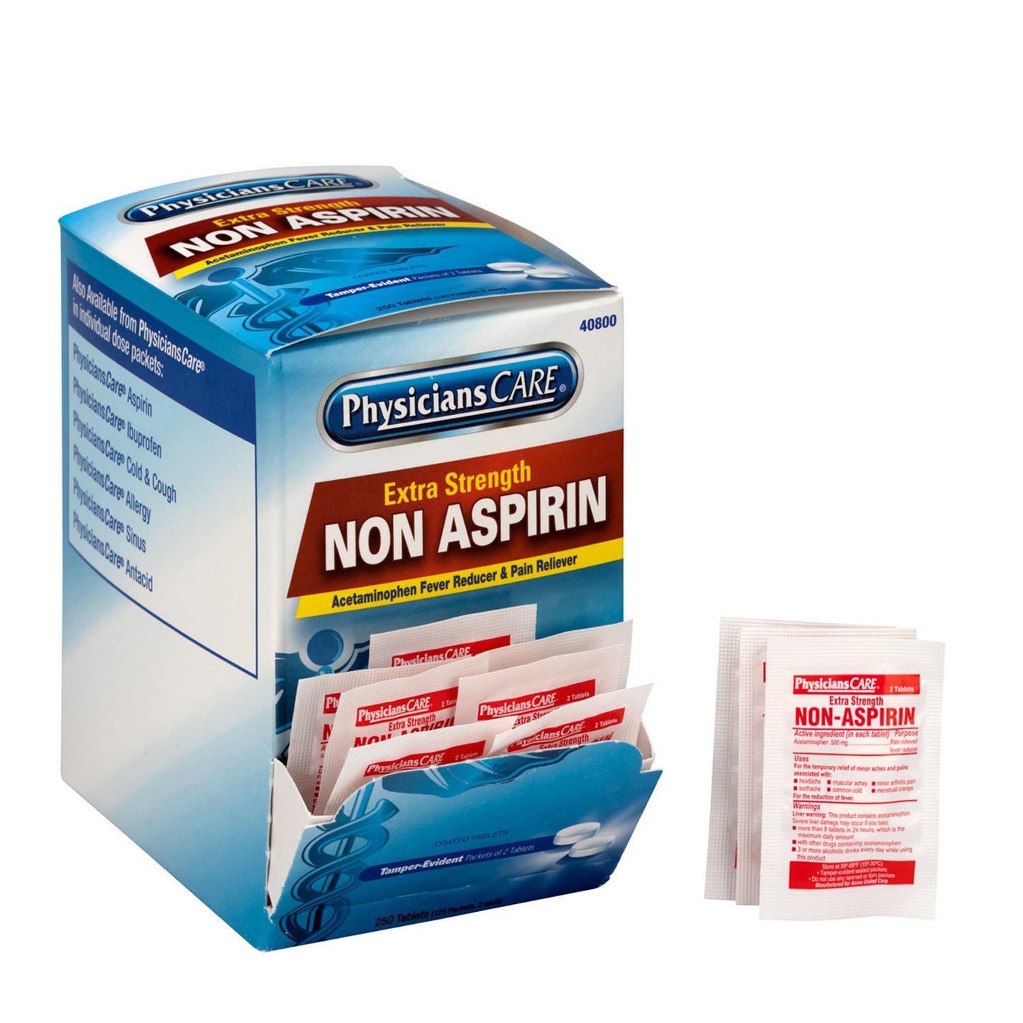 PhysiciansCare Extra Strength Non-Aspirin 2/pk, 125pk/bx (DROP SHIP ONLY - $150 Minimum Order)