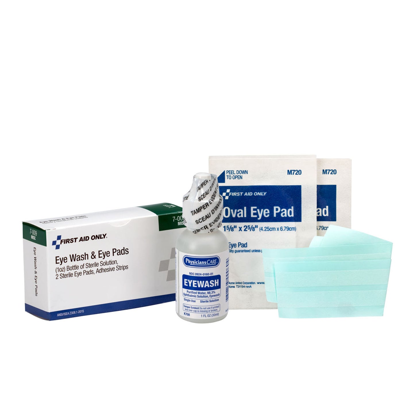 1 oz. Eyewash, Eyepads & Adhesive Strips, 1 set/bx (DROP SHIP ONLY - $150 Minimum Order)