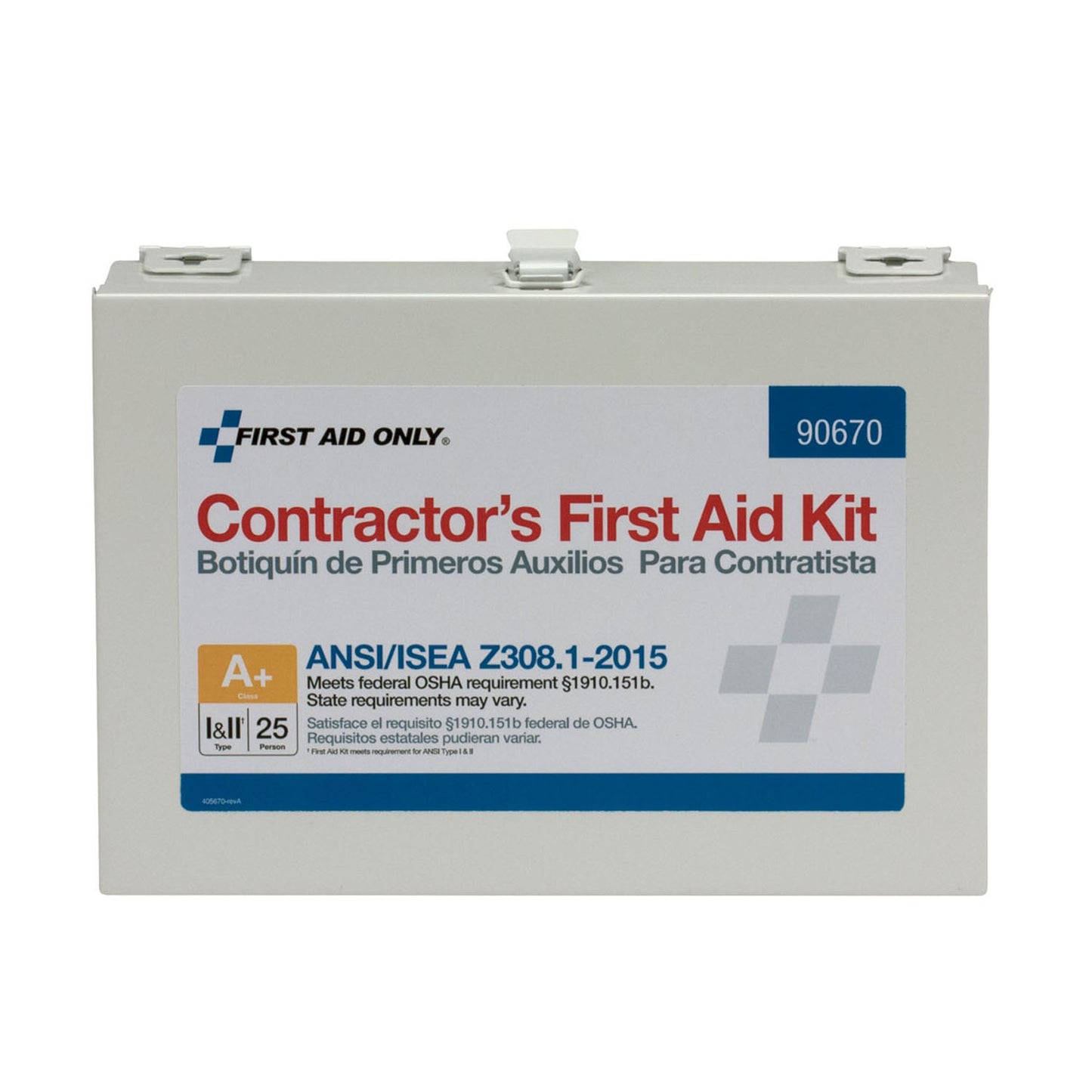 25 Person Contractor ANSI A+ First Aid Kit, Metal Case (DROP SHIP ONLY - $150 Minimum Order)