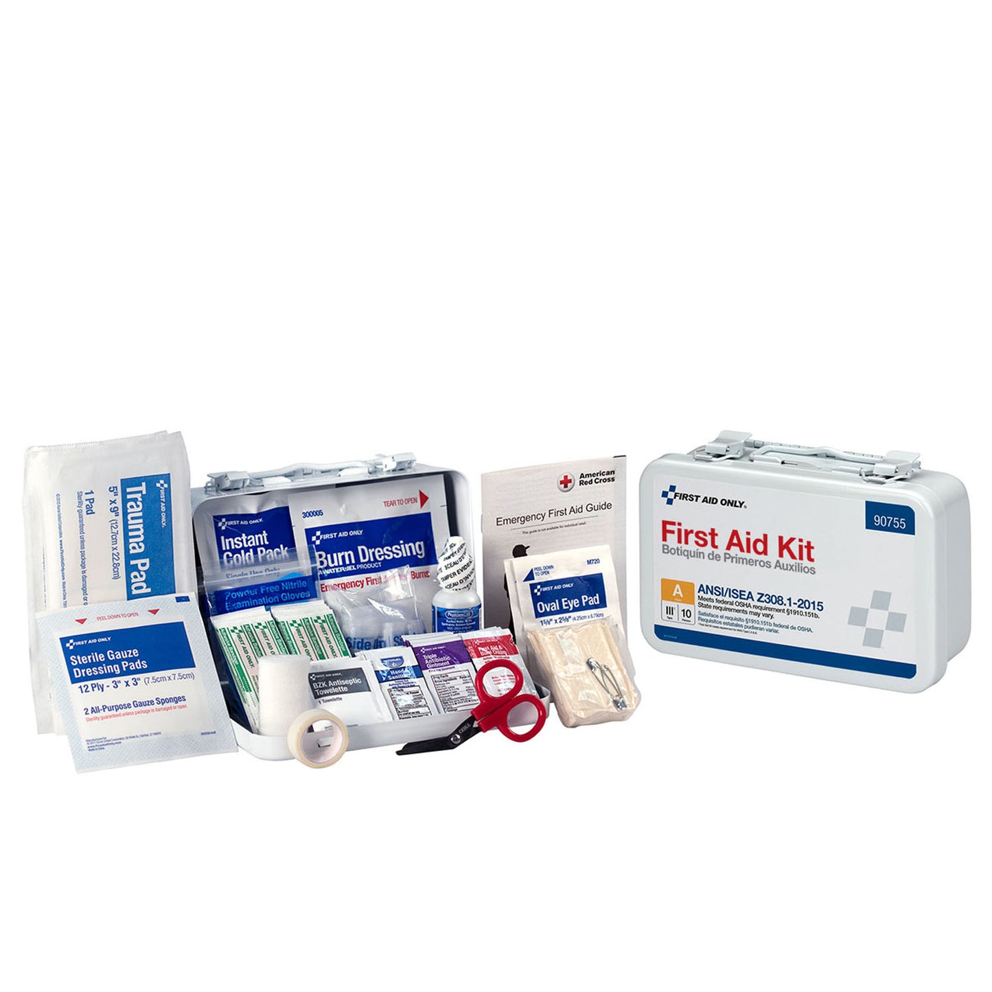 10 Person First Aid Kit, ANSI A, Metal Case (DROP SHIP ONLY - $150 Minimum Order)