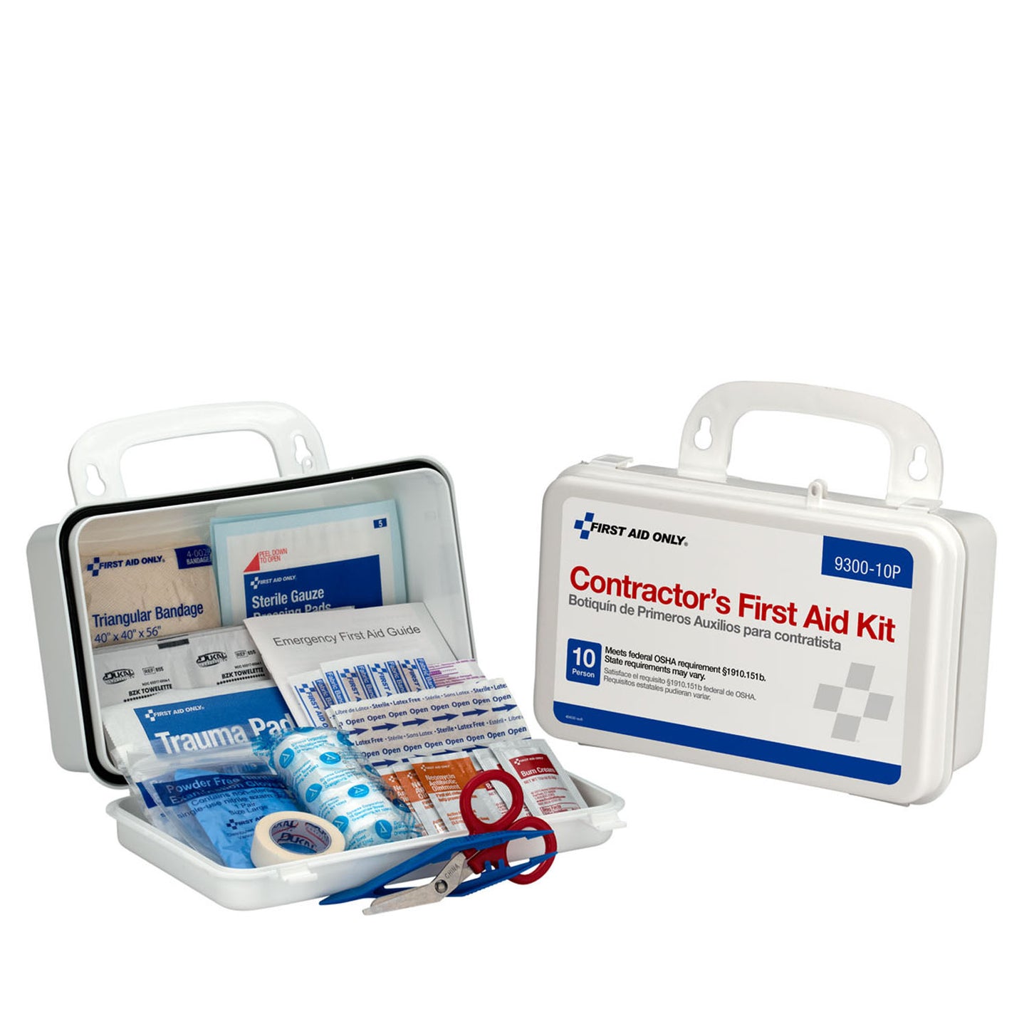 10 Person Contractor First Aid Kit, 95 Piece, Plastic Case (DROP SHIP ONLY - $150 Minimum Order)