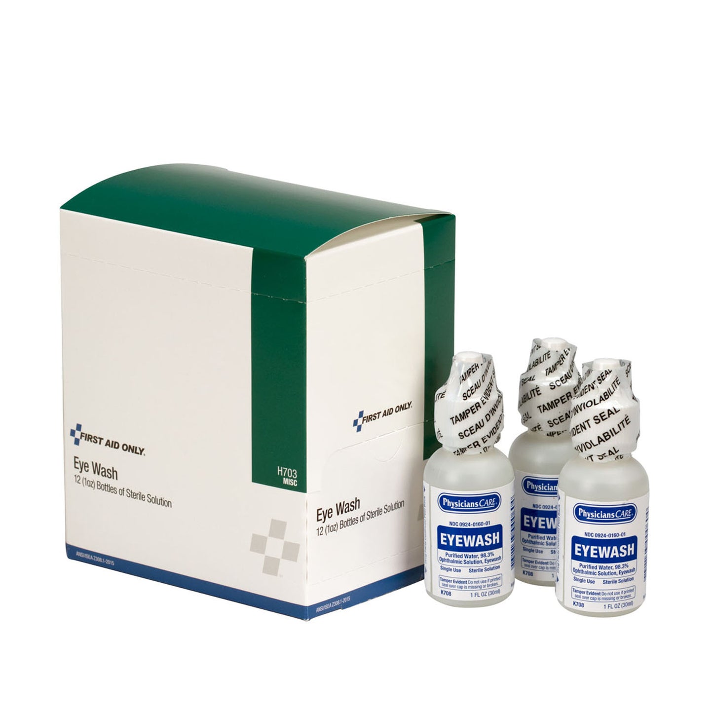 Eyewash Bottle, Screw Cap, 1oz, 12/bx (DROP SHIP ONLY - $150 Minimum Order)