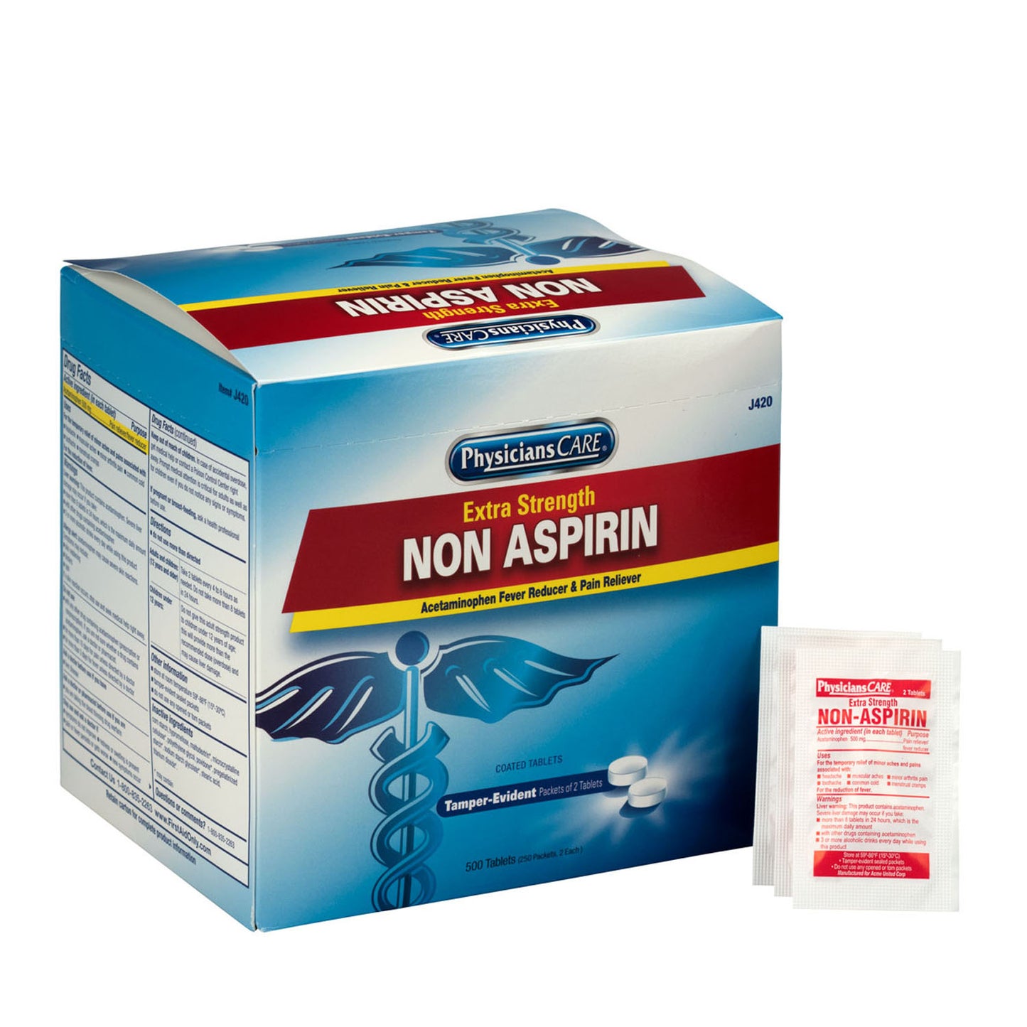 PhysiciansCare Extra Strength Non-Aspirin, 2/pk, 250pk/bx, 10bx/cs (DROP SHIP ONLY - $150 Minimum Order)