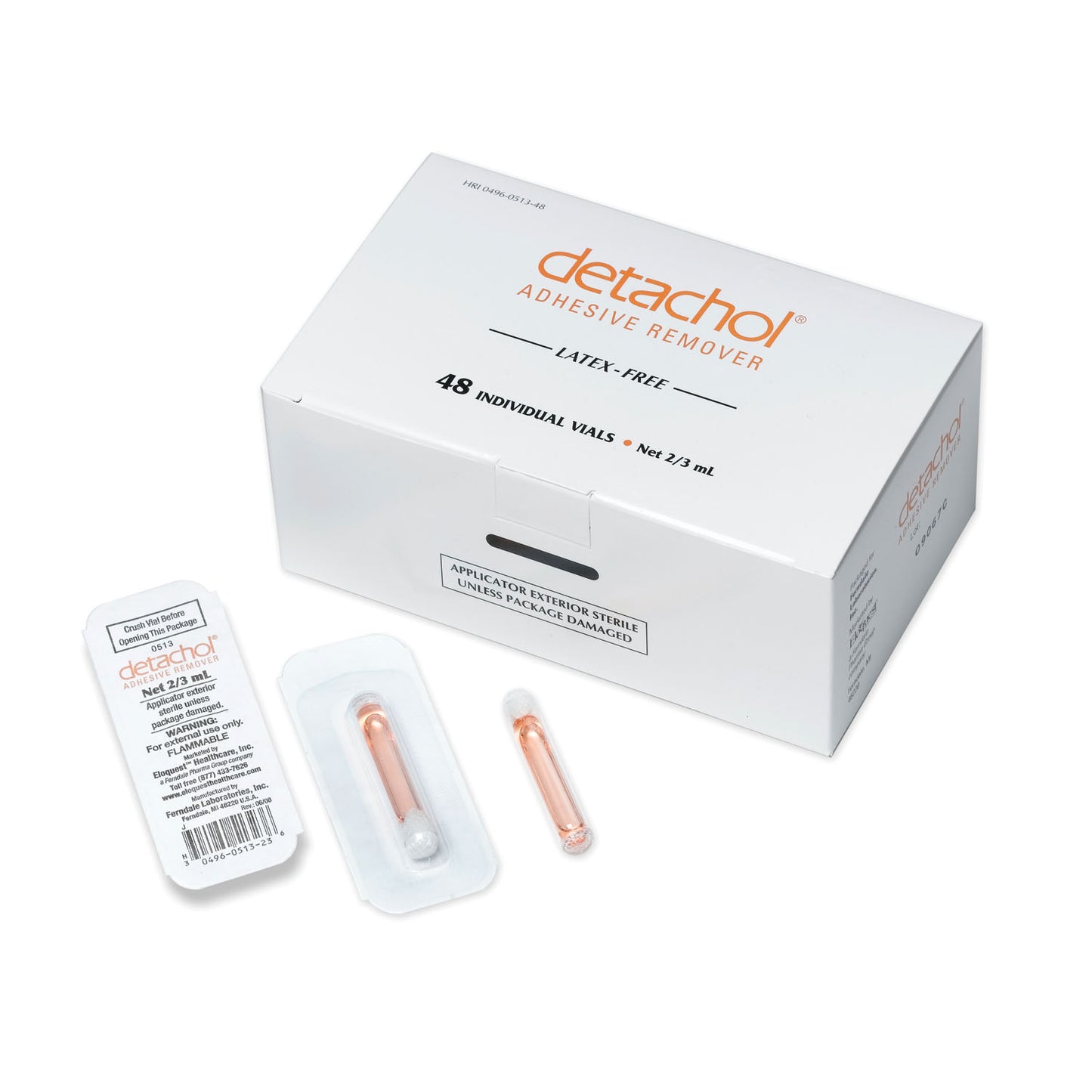 Adhesive Remover, 2/3mL Vials, 48/bx (US Only-No Puerto Rico) (Item is considered HAZMAT and cannot ship via Air or to AK, GU, HI, MP, PR, VI)