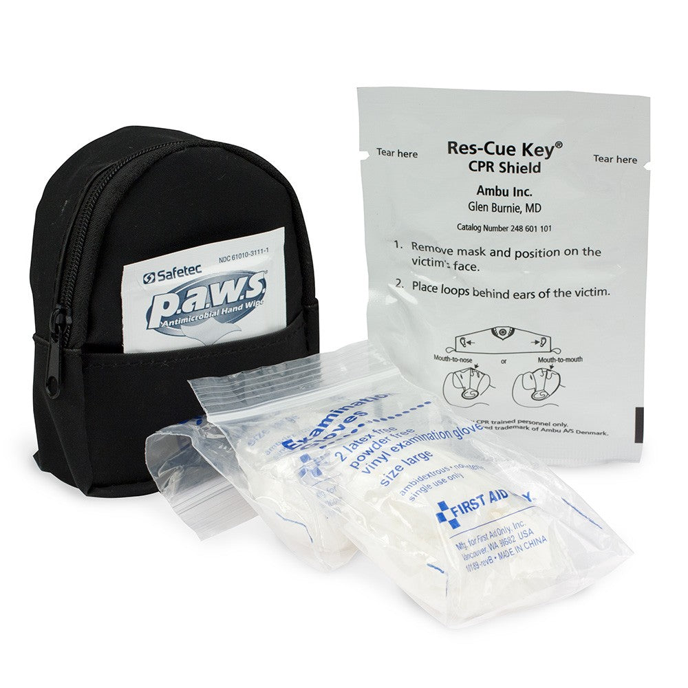 CPR Mask, 4 Gloves, 1 Wipe Mini Backpack (DROP SHIP ONLY - $150 Minimum Order)