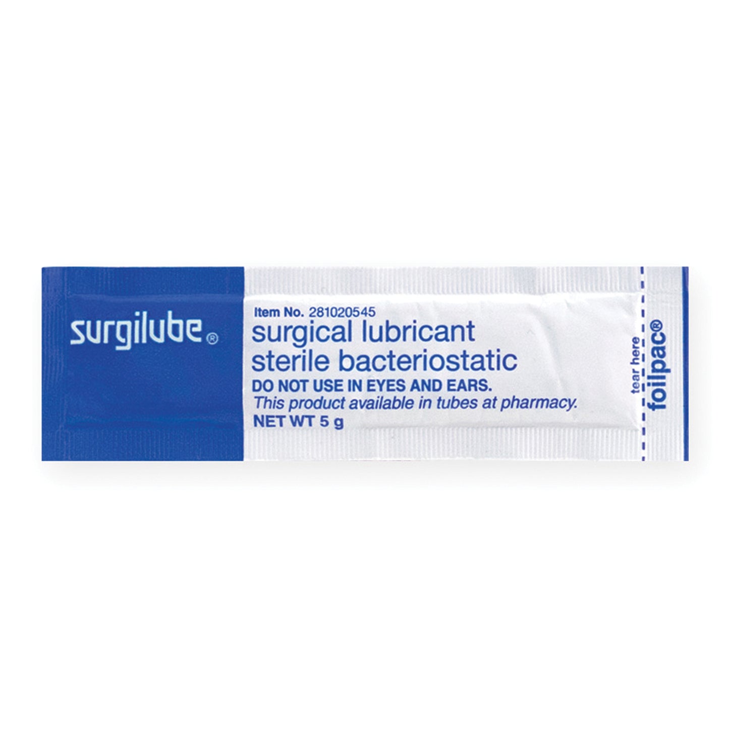 SURGILUBE 5gm FOILPAC (Foil Laminated Film), 144/bx