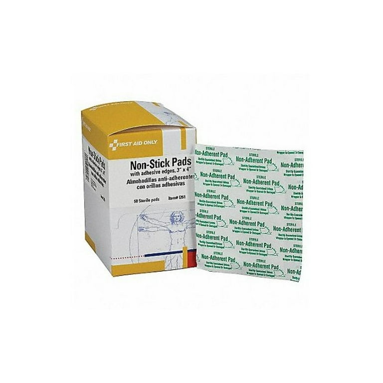Non-Adherent Pads, 3"x4", w/ Adhesive Edges, 50/bx (DROP SHIP ONLY - $150 Minimum Order)