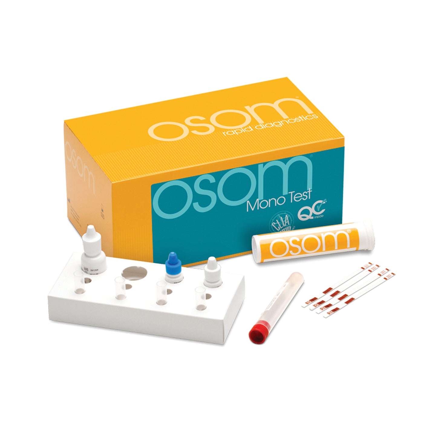 Mono Test CLIA Waived Plus Contains 2 Additional Test Sticks For External QC Testing, 25 tests/kit