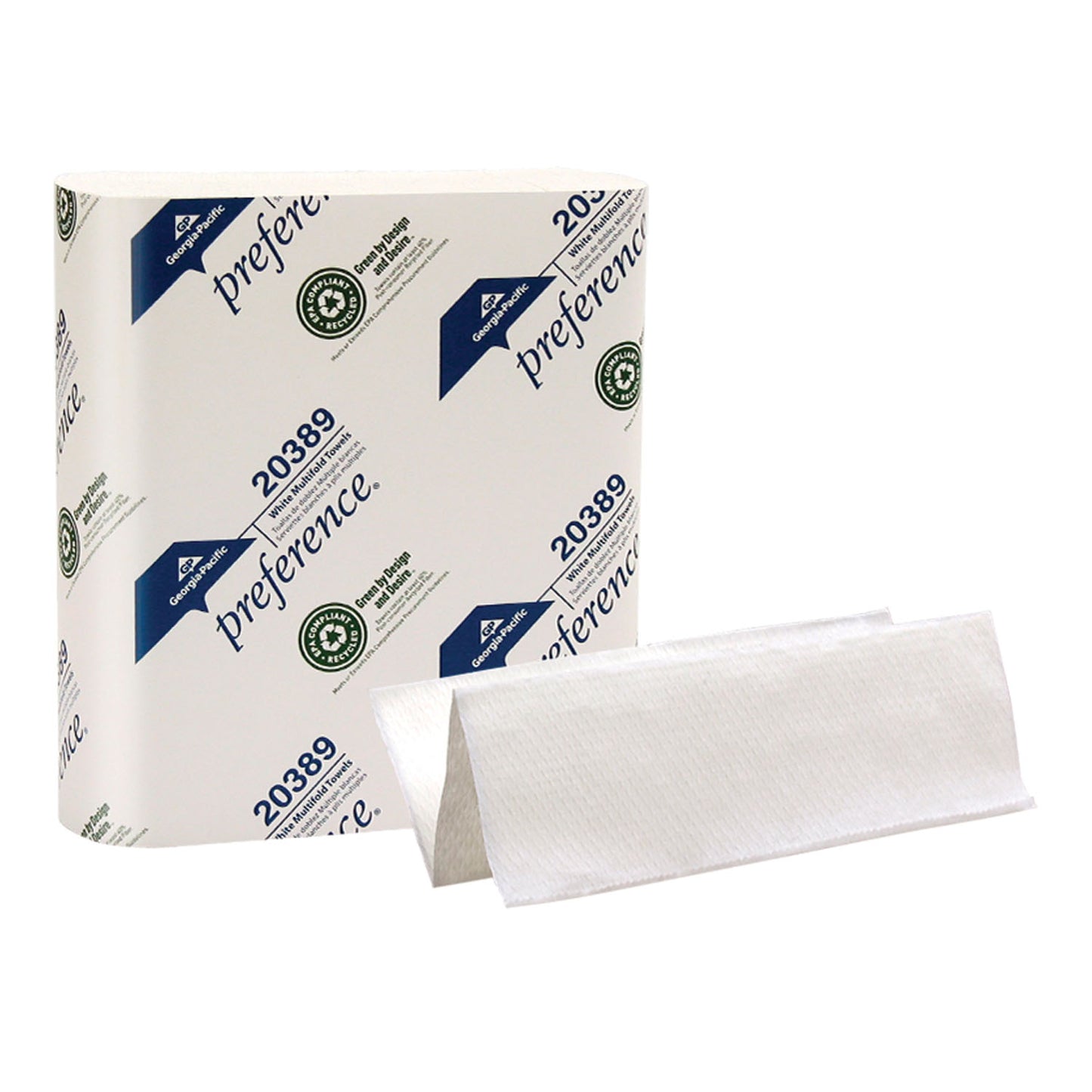 Multifold Paper Towels, Paper Band, White, 9_" x 9_" Sheets, 250 ct/pk, 16 pk/cs