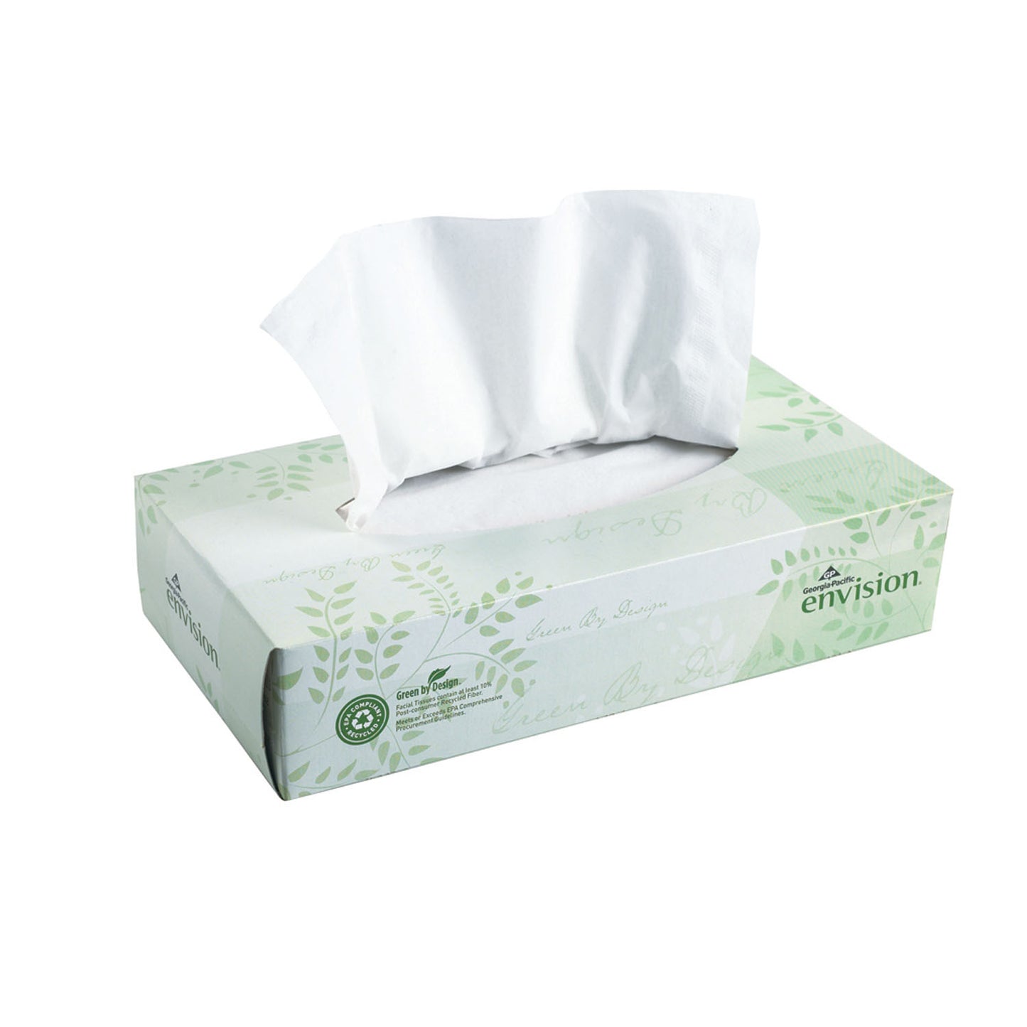 EPA Compliant Facial Tissue, Flat Box, White, 8.4""x7.5"", 100 sht/bx, 30 bx/cs