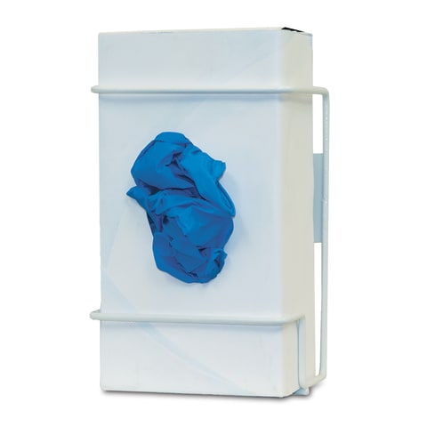 Glove Box Dispenser, Single, Holds One Box of Gloves, Screw Holes For Wall Mounting, White Coated Wire, 5.67"W x 8.16"H x 3.75"D, 2/pk (pk=ea)