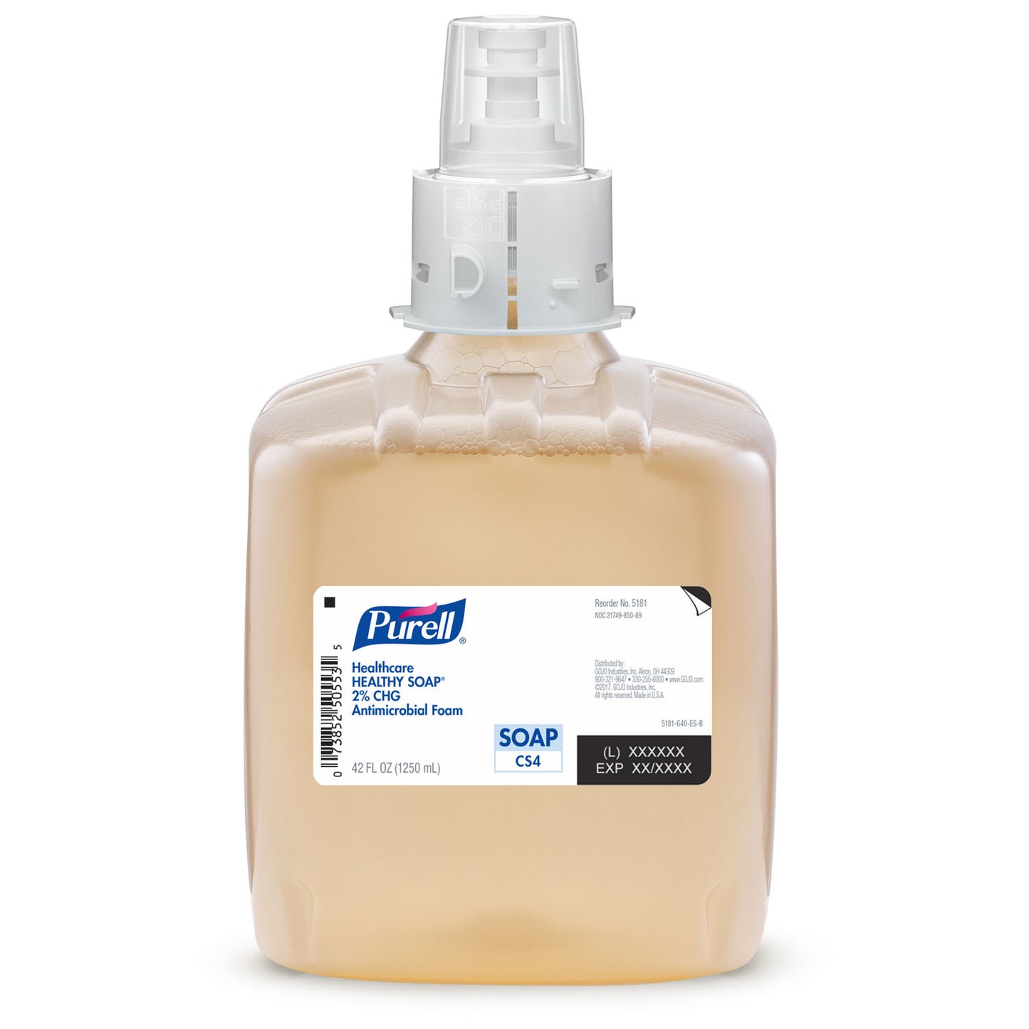 Healthcare Healthy Soap 2.0% CHG Antimicrobial Foam, 1250 ml, Amber, 3/cs (150 cs/plt)