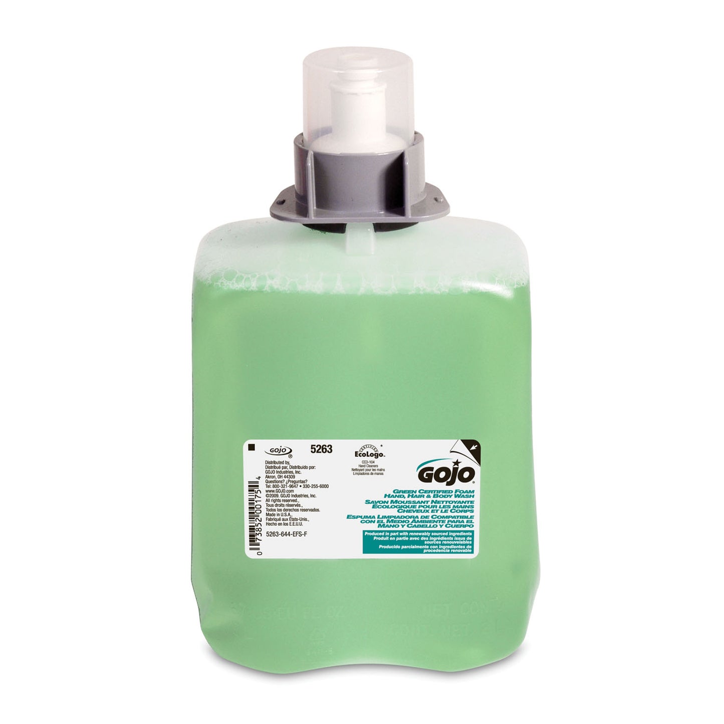 Green Certified Foam Hand, Hair & Body Wash, 2/cs