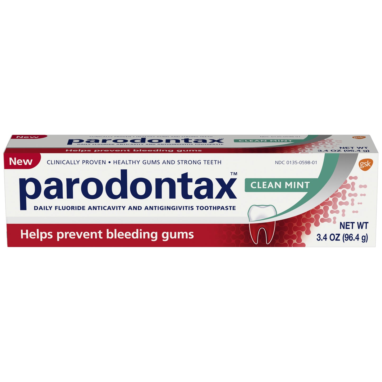 Parodontax Clean Mint Toothpaste, 3.4 oz. tube, 6/pkg, 2 pkg/cs (12 tubes total) (Available for sale in US only) (Products cannot be sold on Amazon.com or any other third Party sites.) (Item is Non-Returnable)
