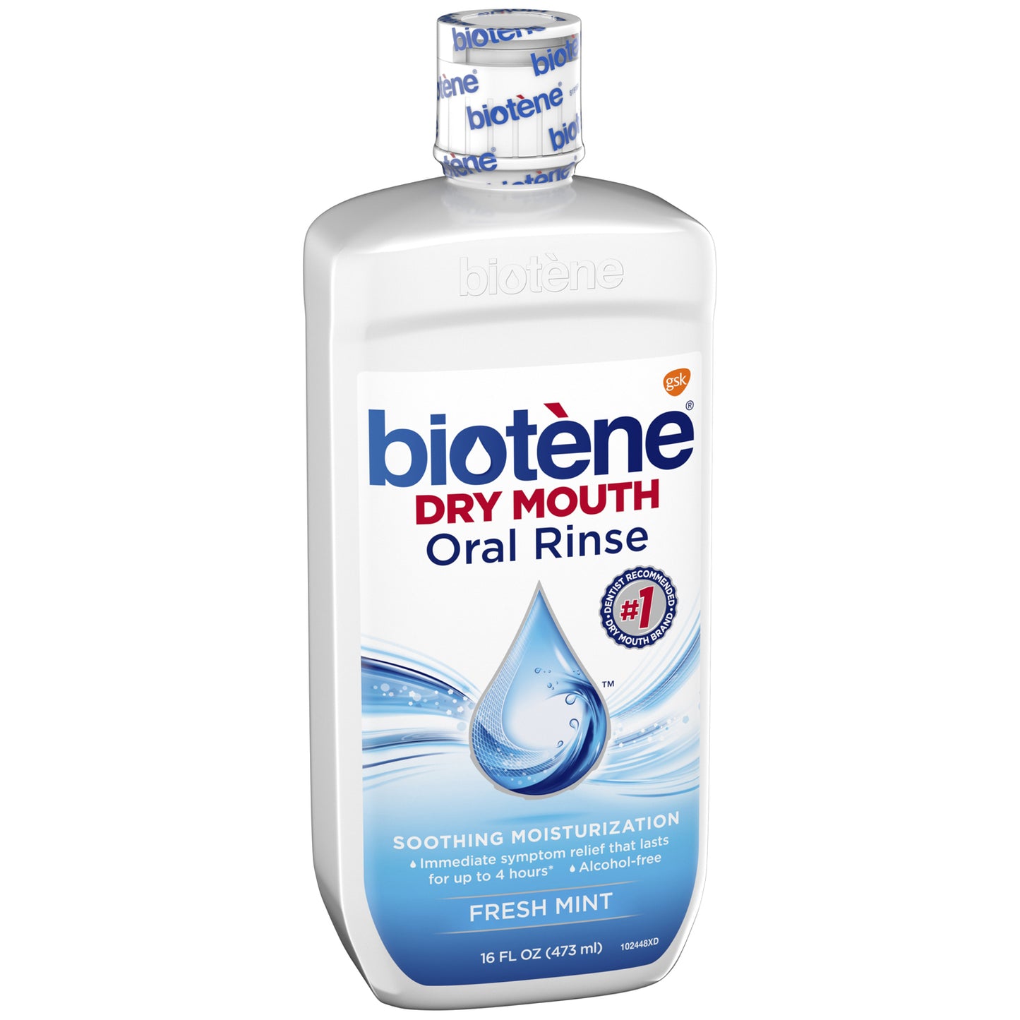 Biotene Dry Mouth Oral Rinse, Fresh Mint, 16 oz. bottle, 4/pkg, 2 pkg/cs (8 bottles total) (Available for sale in US only) (Products cannot be sold on Amazon.com or any other third Party sites.) (Item is Non-Returnable)