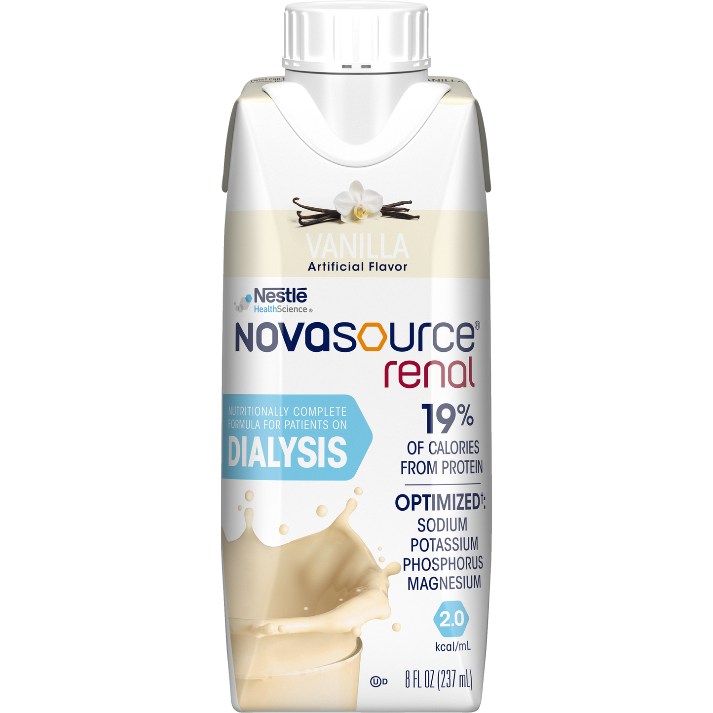 NOVASOURCE RENAL Strawberry, 8 fl oz Carton, 24/cs (Minimum Expiry Lead is 90 days) (Continental US Only) (Nestle products cannot be sold online without Nestle's prior written permission) (Products cannot be sold on Amazon.com or any other 3rd party sit