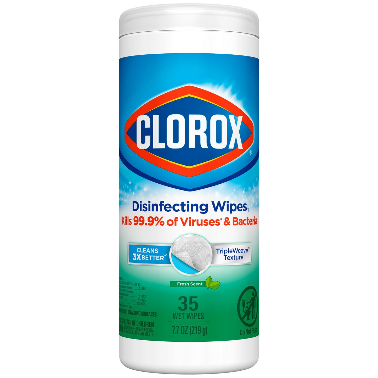 Clorox Disinfecting Wipes, Bleach Free Cleaning Wipes, Fresh Scent, 35 ct, 12/cs (Continental US Only)