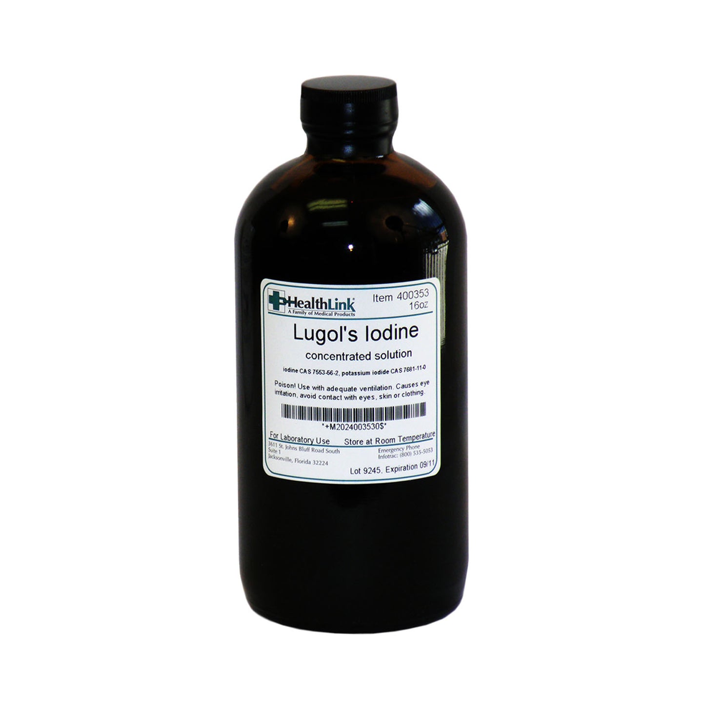 Lugol's Iodine, Concentrate, 16 oz (DROP SHIP to End User ONLY & Requires Yearly DEA Form to be on File with EDM3) (Item is Non-Returnable) (US Only)