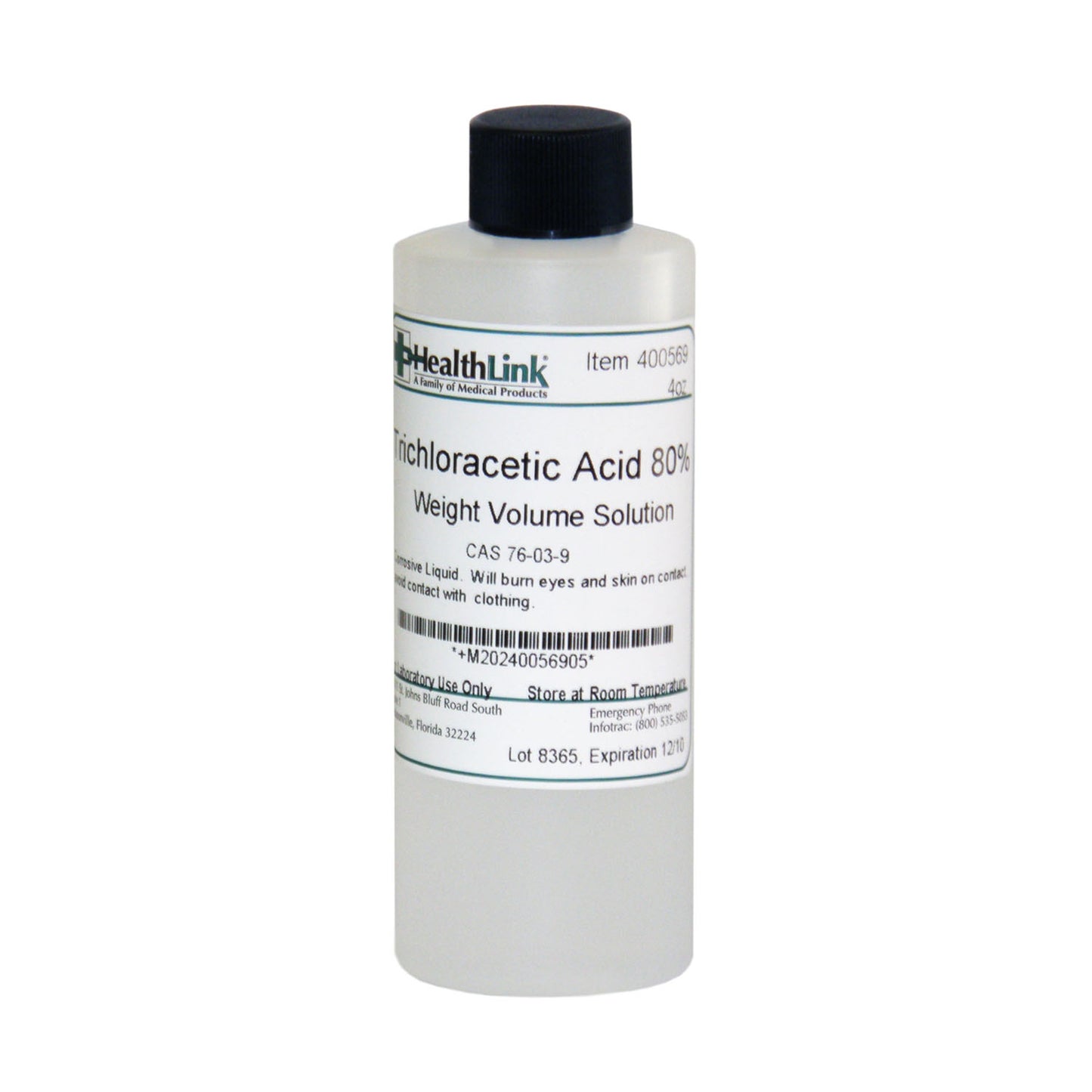 Trichloroacetic Acid, 80%, 4 oz (Item is Short-Dated & Non-Returnable) (US Only) (Item is considered HAZMAT and cannot ship via Air or to AK, GU, HI, MP, PR, VI)