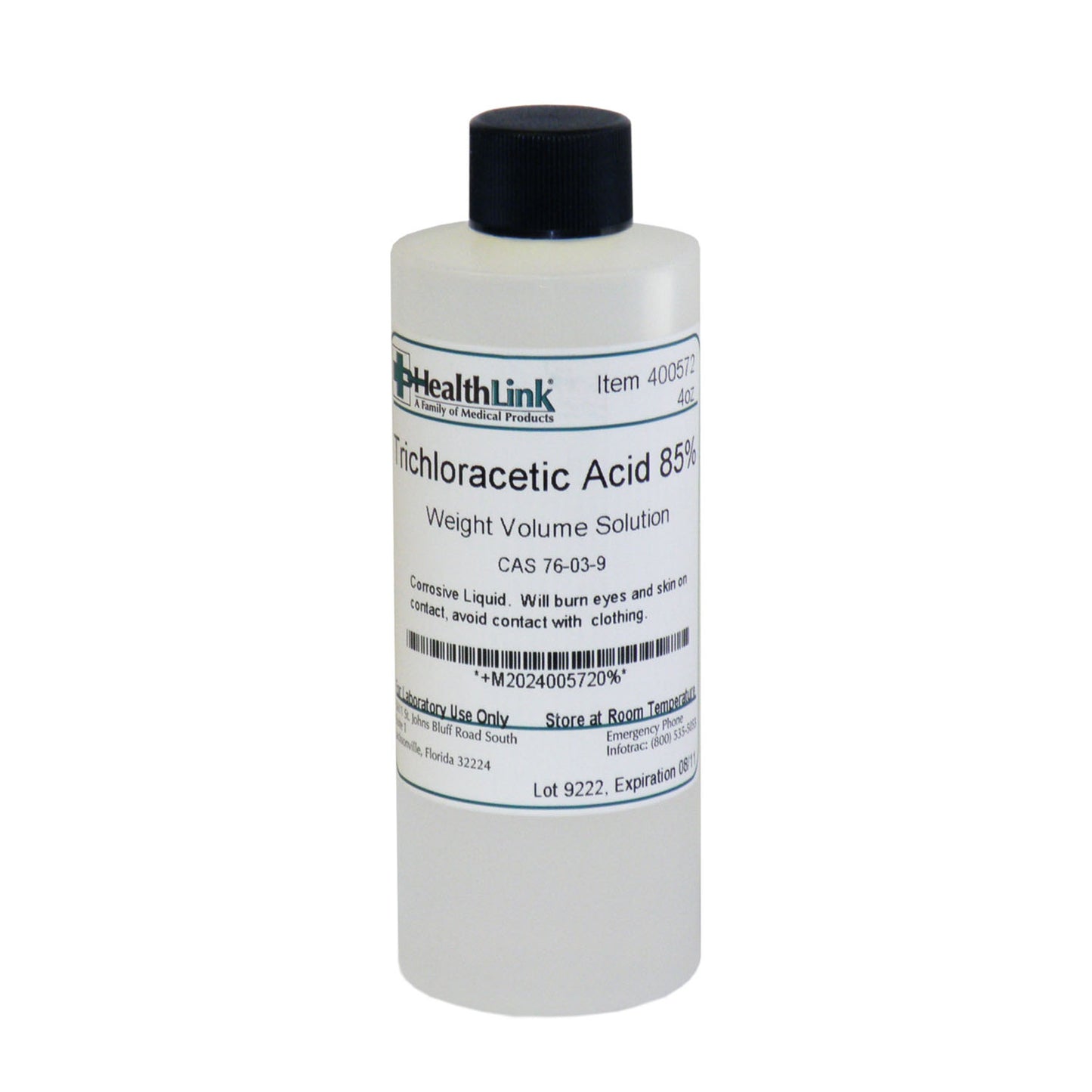 Trichloroacetic Acid, 85%, 4 oz (Item is Non-Returnable) (US Only) (Item is considered HAZMAT and cannot ship via Air or to AK, GU, HI, MP, PR, VI)
